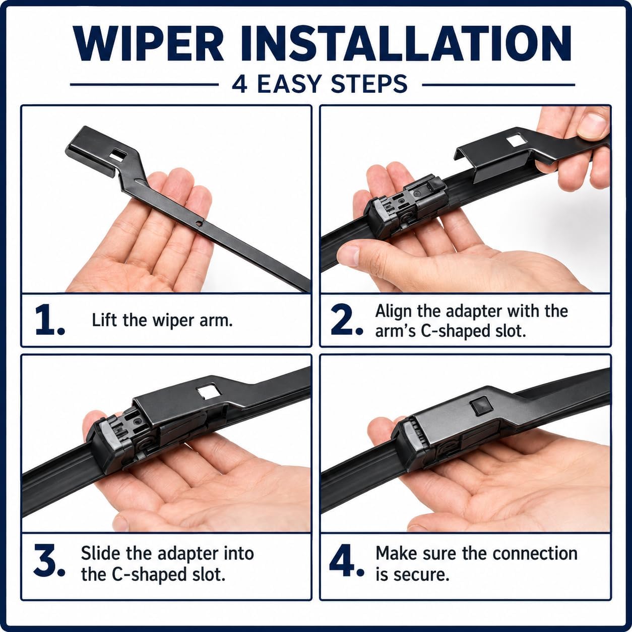 Front Windscreen Wiper Blades for Ford Fiesta Mk7 - Image 2