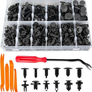 Car Trim Clip Kit with Push Rivets and Removal Tools
