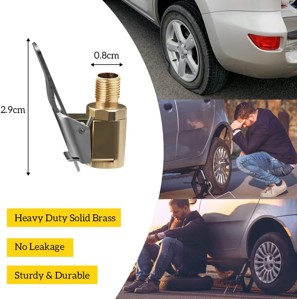 Brass Tyre Valve Air Pump Clip - Image 3