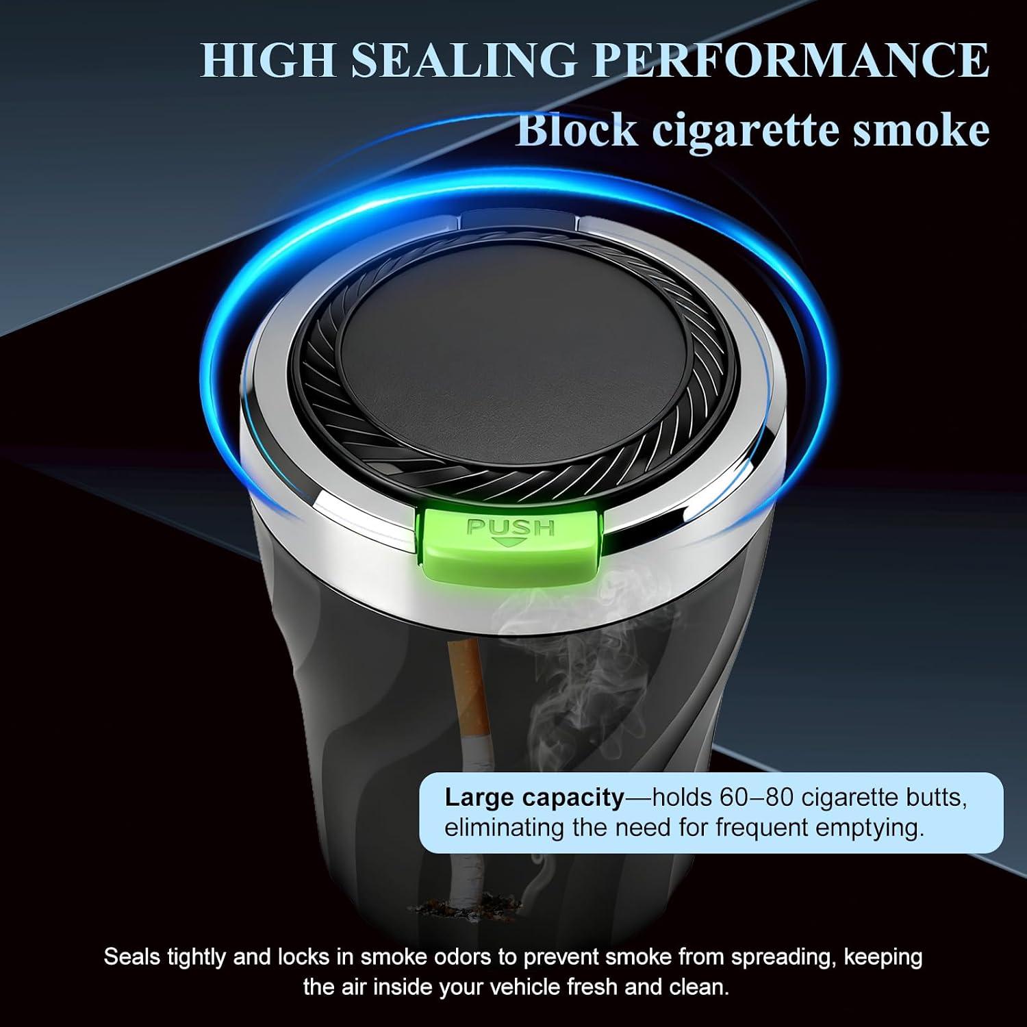 Car Ashtray with Lid and LED Light - Image 5