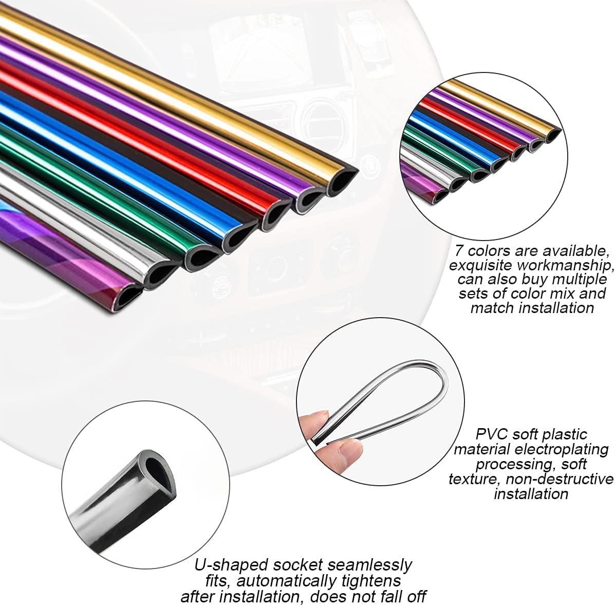 20 Piece Car Air Vent Decoration Strips - Image 3