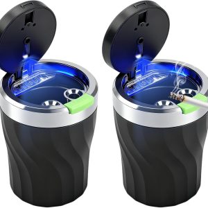 Car Ashtray with Lid and LED Light