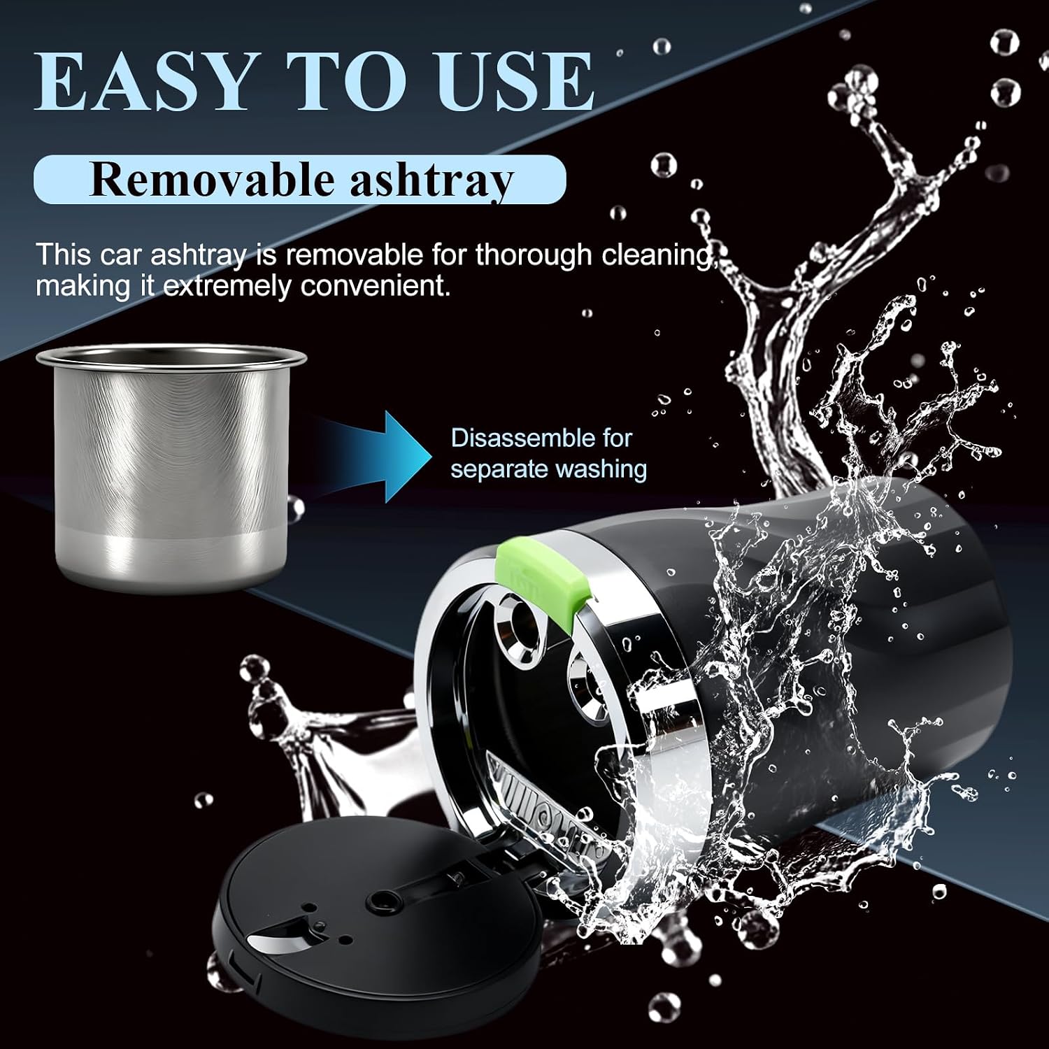 Car Ashtray with Lid and LED Light - Image 6