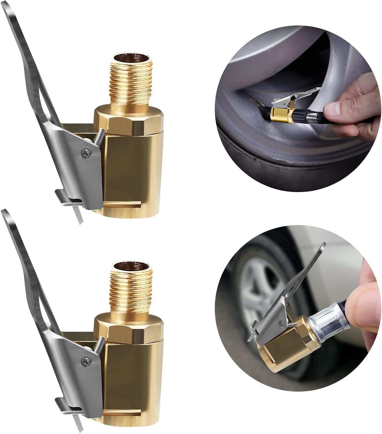 Brass Tyre Valve Air Pump Clip - Image 9